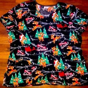 Rudolph Red nosed reindeer scrub top
